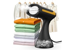 ABLEMARK Stiratore Verticale a Vapore 1500 W, Riscaldamento in 10s e 25 g/min, Ferro da Stiro Portatile per Casa Ufficio e Viaggio, Serbatoio da 300 ml Rimovibile, Leggero e con Spegnimento Automatico (nero)