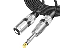 VOHALO XLR Stecker auf 6.3mm TRS Stecker Kabel Stereo Mikrofonkabel symmetrisches Signal Verbindungskabel Schwarz (3M)