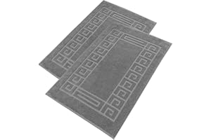 ‎NICE HOMEIT nice homeit 2er-Set Frottee-Badteppiche – 100% Baumwolle – hochwertige Badematten für Dusche – extra weich, saugfähig und maschinenwaschbar – Made in Italy (Dunkelgrau, 50 x 80 cm)