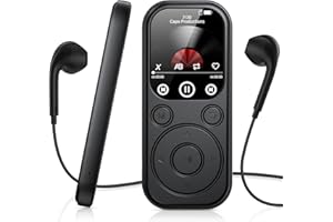 128GB MP3 Player Bluetooth, RWSRW MP3-Player mit Kopfhörer FM Radio Diktiergerät Mini Design HiFi-Sound E-Book Reader Fotoalbum Ideal für Sport (Schwarz)