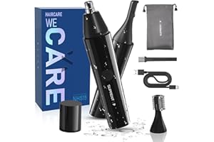SUPRENT Taglia Peli Naso e Orecchie con USB-C Ricaricabile, Impermeabile, Basso Rumore, Rifinitura di Sopracciglia e Peli del Viso con Lame a Doppio Bordo (Blue)