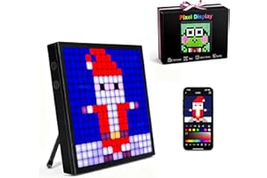 Seyxicnor Pixel Art Display 16x16 RGB, Animation LED Pixel Art Frame Birthday for Kids & Adults, Smart Alarm Clock Display, Programmable Digital Pixel Panel Bluetooth APP Control