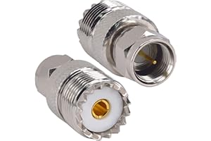 YILIANDUO Adaptador coaxial UHF Hembra a F Macho PL-259 Conector UHF a F Conector coaxial para Antena de TV, Cable RG-6, Dispositivos LAN inalámbricos, radios Wi-Fi Antena Externa Paquete de 2