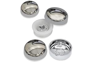 SISI UK Small Chrome Dome Screw Cover Caps for 6g & 8g Mirror Screws Fixing Screw Cover Caps for No 6-8 Gauge Screws Decorative Cap Covers Mirror Screws Firm Clip-On Type Cap Covers Pack of 10.