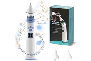 LULUANPING Electric Nasal Aspirator, Rechargeable Baby Nose Cleaner for Kids, Nasensauger Baby Staubsauger Wiederaufladbar, Mit 3 SaugstäRken, Musik Und 2 GrößEn Silikon Tipps, für Neugeborene & Säuglinge