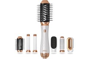‎UKLISS Ukliss air styler 6 in 1 set, Haarstyler set 6 in 1 mit Rundbürstenföhn, Warmluftbürste, Airflow Lockenstab Automatisch, Haarglätter Bürste, für Trocknen, Glätten, Volumen, Locken