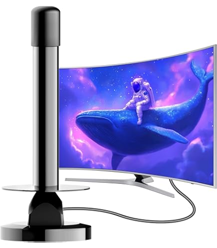 Antenna TV Interna/Esterna 450 Km - Amplificata, Base Magnetica, Supporto 4K/1080P HDTV Digitale - Foto 11