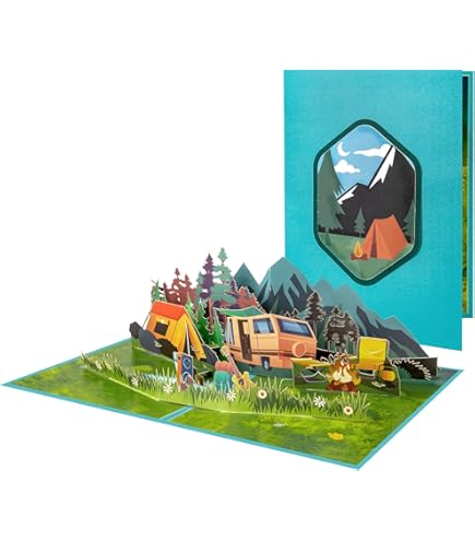 3D Pop Up Camper Card Gelukkige Verjaardag Vakantie Groeten Veel Geluk Reizen - Camper 059