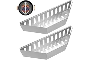 NQEUEPN 2pcs Charcoal Basket Stainless Steel Char Holder, 15 Inches Long Steel Grill Basket Charcoal Fuel Holder Charcoal Container for Weber BBQ Outdoors Indoors (Silver)