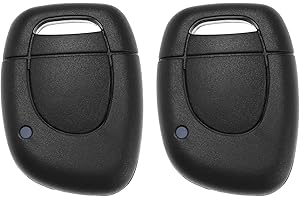 EMSEA Obudowa kluczyka zdalnego sterowania, kompatybilna z Kangoo Master 2 Twingo Clio 2 Laguna Espace Megane, zamienna, 1 przycisk, brelok, obudowa, 2 szt