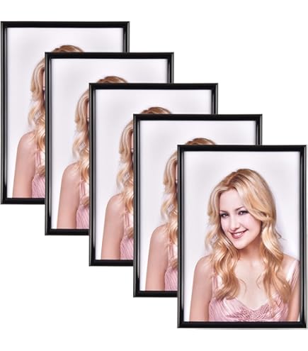 Dmyifan Set van 5 gouden fotolijst, DIN A4 (21 x 29,7 cm), plexiglas portretlijst met naadloze haak, woonkamer om neer te zetten en op te hangen, decoratieve lijst voor foto's, portret, jubileum Dmyifan Set van 5 gouden fotolijst, DIN A4 (21 x 29,7 cm), plexiglas portretlijst met naadloze haak, woonkamer om neer te zetten en op te hangen, decoratieve lijst voor foto's, portret, jubileum