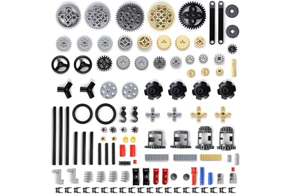116 Pièces Technic Pièces Engrenages Ensemble d'Axes Ensemble de Pièces d'Ingénierie Gears-Axle-Pin-Connector Pièces Techniques Transmission Équipement Compatible avec Lego Technic