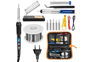 Ysguyyz Kit De Soldador De 60 W Con Interruptor De Encendido/apagado, Pantalla LCD Y Temperatura Ajustable (180-500 °C) - Juego Completo De Herramientas De Soldadura Con 5 Puntas