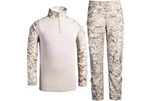 QCHENG Camicia da Combattimento Militare Uomo Airsoft Shirt Vestito Camouflage Uniforme Tattica Asciugatura Rapida Manica & Pantaloni Tuta Abiti da Combattimento Pantaloni Paintball