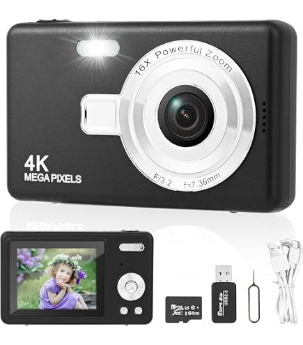 Appareil Photo Numérique WOLFANG 2,7K 50MP - Pour Enfants, Débutants | Zoom 16x, Autofocus, Carte 32Go