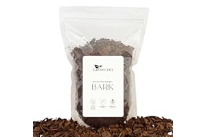 Growcery Orchid Potting Mix – Premium British Pine Bark Chippings for Plants, Mulch, Beds, Landscaping, Moisture Control – Child & Pet Safe, Natural Soil Cover (1L)