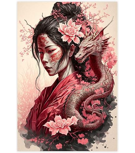 Toile Tableau Estampe Geisha Japonaise Galerie Art Hôtel Restaurant