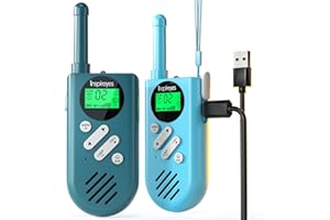Inspireyes Talkie Walkie Enfants Rechargeable, 48 Heures de Temps de Travail, Longue Portée de 3 Kilomètres, Cadeaux d'anniversaire pour Garçons Filles, Jouets de Plein air pour Enfants de 3 à 12 Ans