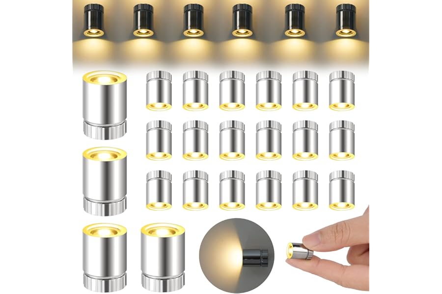 AUAUY 22pcs Mini LED Lights, Mini LED Battery Operated Small Lights for Crafts, for Paper Lantern, Doll House Decoration, Party Decoration, Warm White
