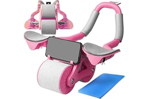 LERYVEO entrenamiento con rodillos AB | Rueda Abdominal Rebote Automático | Plank AB Roller Wheel para Core Trainer | Ruedas rodillos ABS Accesorios gimnasio Ejercicio en casa