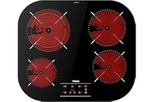 TEKA Placa Vitrocerámica 60 cm, 4 Zonas High Light, Touch Control con Seguridad, Power Plus, Stop & Go, Programador 99 Min, Modelo TCC 64310 TTC BK