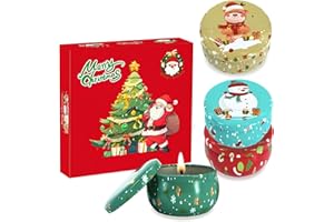 MORAINJAY 4-pak świątecznych świec zapachowych, zestaw upominkowy dla kobiet, naturalny wosk sojowy, świece do aromaterapii do domu, prezent urodzinowy, tajemniczy prezent dla niej, mamy, przyjaciółki