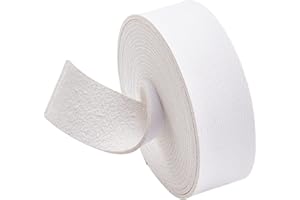 BENECREAT 2.5m Long 25mm Large Motif Lychee Bracelet en Cuir, Bandes de Ceinture en Cuir Blanc Plat Simple Face Imitation Cuir Sangles pour Peau de Vache Lourd DIY Artisanat