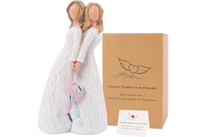 CHUANGLI Angel Figurine of Friendship Forever Sisters and Best Friends Figurines, 6.3'' Guardian Angel Sculpture Home Decorative Gift to Show Friendship, Blessing, Angel Gift for Christams, Birthday