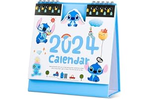 BTRONSN 2024 Calendar Stitch Desk Calendar,Desk Calendar 2024 Desktop Calendar with Metal Ring Twin Wire Bindin Monthly Overview for Easy and Efficient Planning Perfect for Home, Office, and School