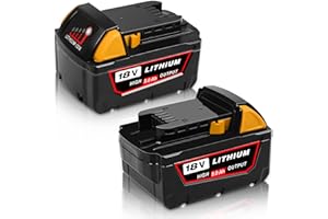 TOPBATT 2Pack M18 18V 5.0Ah Replacement for Milwaukee Battery 18V M18B5 48-11-1850 48-11-1852 48-11-1820 48-11-1828 48-11-10 XC Cordless Power Tools