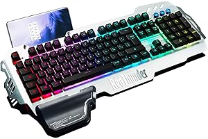 RedThunder K900 Tastiera Gaming Semi-Meccanica, Layout QWERTY IT, Retroilluminata RGB, Pannello in Metallo, 26 Tasti Anti-Ghosting, Per Giocatori di PC/Portatile/Xbox