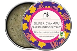 MAISON KARITE SuperChampú Sólido 2 en 1 | Champú + Acondicionador | Sin Plástico | Vegano | Zero Waste | 75 g ≈ 1 L champú líquido | Maison Karité (Champu Clarificante CurlyBio Con Lata)