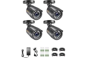 Anlapus 1080P TVI Caméra de Surveillance Extérieure Etanche IP66, 20M Vision Nocturne, Objectif 3,6mm, Couleur Noire, pour DVR de type HD-TVI