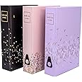 Pukka Pad, Rochelle & Jess A4 Paperboard Box Files for School and Office Document Organisation – Pack of 3 Chic Designs – Lilac, Pink, and Black with Gold Foil Detail and Contrasting Gold Interior