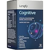 Cognitive Sitikolin, Fosfatidilserin, Safran, Ginkgo Biloba, L-Teanin, B2, B6 ve B12 Takviye Edici Gıda 30 Kaps&uuml;l