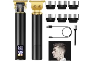 VICKEY Haarschneidemaschine Profi Barttrimmer Herren Konturen Haarschneider Bart mit 3 Motorstufen Bartschneider Haartrimmer Testsieger Beard Trimmer Langhaarschneider LED R-Klingen USB-C, 6 Führungskämmen