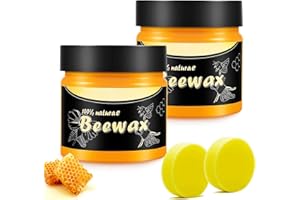 EACHEN Cera d'api per la cura naturale del legno, impermeabile resistente all'abrasione per la cura dei mobili e la protezione del legno di mobili in legno lucidante per legno e mobili, 2 x 85 g con 2 spugne