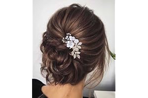 Wendalern Peine Del Pelo De Cristal La Boda La Novia Perla Peine Del Pelo De La Flor De Diamantes De Imitación Peine De La Hoja De Oro Postizo Accesorios Para El Cabello Para Las Mujeres Y Las Niñas