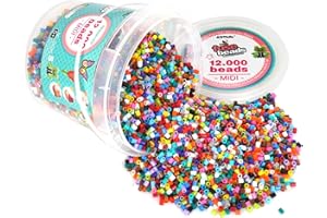 Artkal Fuse Beads Bucket 12,000pcs 20 Colors Iron Beads Compatible Perler Beads Hama Beads, 5mm Melty Beads Assorted Beads