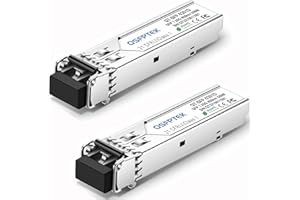 QSFPTEK 2Pack Gigabit SFP Módulo 1000BASE-SX 850nm 550m DDM Multimodo LC Mini-GBIC Transceptor para Cisco GLC-SX-MMD / GLC-SX-MM, Ubiquiti UF-MM-1G, Netgear, Mikrotik, D-Link, Otros Conmutadores