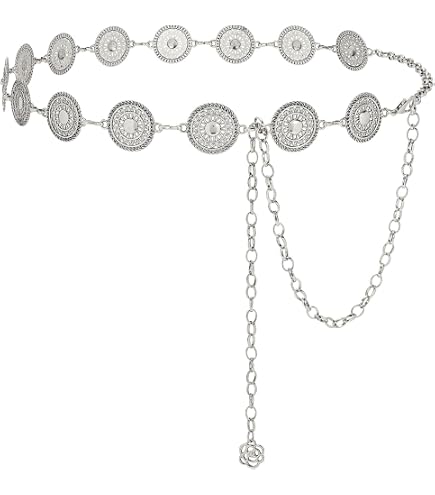 Cintura Donna Western In Metallo Turchese – Regolabile (70-115 Cm) Per Jeans E Abiti