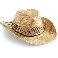 ZAVOOS Cappello Da Cowboy In Paglia, Nero, Tesa Larga 8,9 Cm Modellabile, Fascia A Cuore, Taglia Regolabile 57,9-59,9 Cm, Per Feste E Costumi - 2