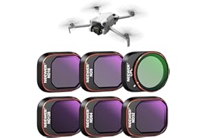 NEEWER ND&CPL Filter Set zum Aufstecken kompatibel mit DJI Mini 4 Pro, 6 Stück Polfilter und Graufilter ND8 ND16 ND32 ND64 ND128 mit ultradünnem Rahmen Drohne Objektiv Zubehör, beschichtetes HD Glas