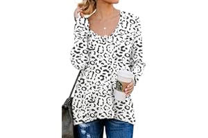 PrinStory Women's Jumpers Causal V-Neck Soft Raglan Long Sleeves Sweatshirts Tops Basic T-Shirt Split Blouse with Side Zipper