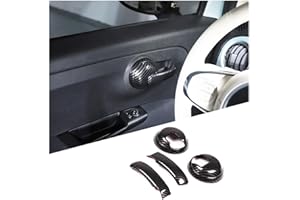 DIYUCAR Copertura adesiva per maniglia interna dell'auto compatibile con Fiat 500 Abarth 595 2010-2024, accessori interni (fibra di carbonio)