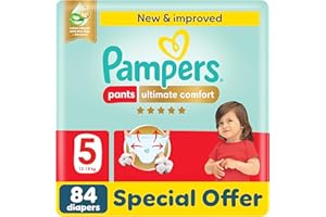 Pampers Ultimate Comfort Pants Diapers, Size 5, 12-18kg, Lotion infused with Aloe Vera and Vitamin E, Cottony Soft Fit for up to 100% Leakage Protection, Super Saving Pack, 84 Count