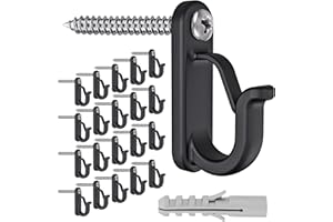 BeneLabel Zestaw 20 haczyków na wkręty, do lamp ogrodowych, świateł choinkowych, do altan, zawieszania lampek, światełek świątecznych, roślin, filiżanek, klatek dla ptaków i dzwonków wietrznych