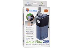 Superfish Aqua Flow 200 Filtre Interne 400 l/h Noir