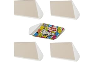 FLAI Pencil Erasers, White, Pack of 5, Bing-ER Triangular Erasers, Multipack, Rubber Erasers for School Office Home Kids Adults, ZOFAX Black Ball Pen