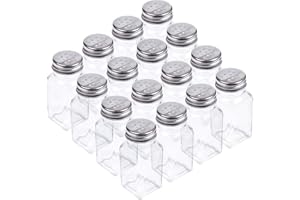 Tebery 16 Pack 3oz Clear Salt and Pepper Shakers Glass Set Classic Design